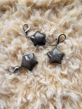 Load image into Gallery viewer, Silver Obsidian STAR Charm Stitch Marker